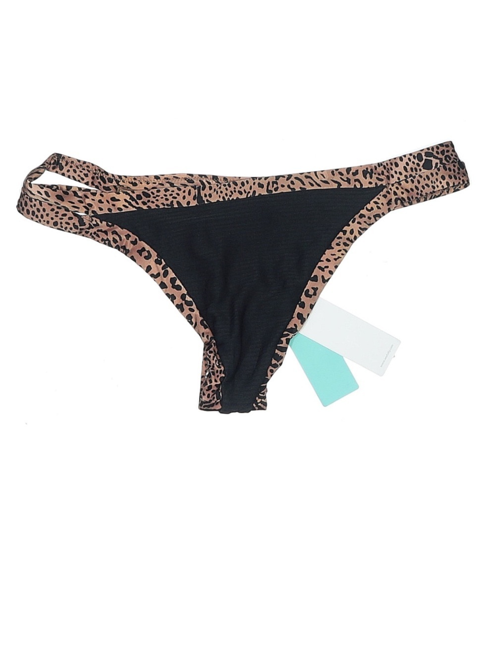Seafolly Leopard Bikini Bottom 6 NWT High Cut Strappy Swim Bottom Animal Print - Picture 1 of 5